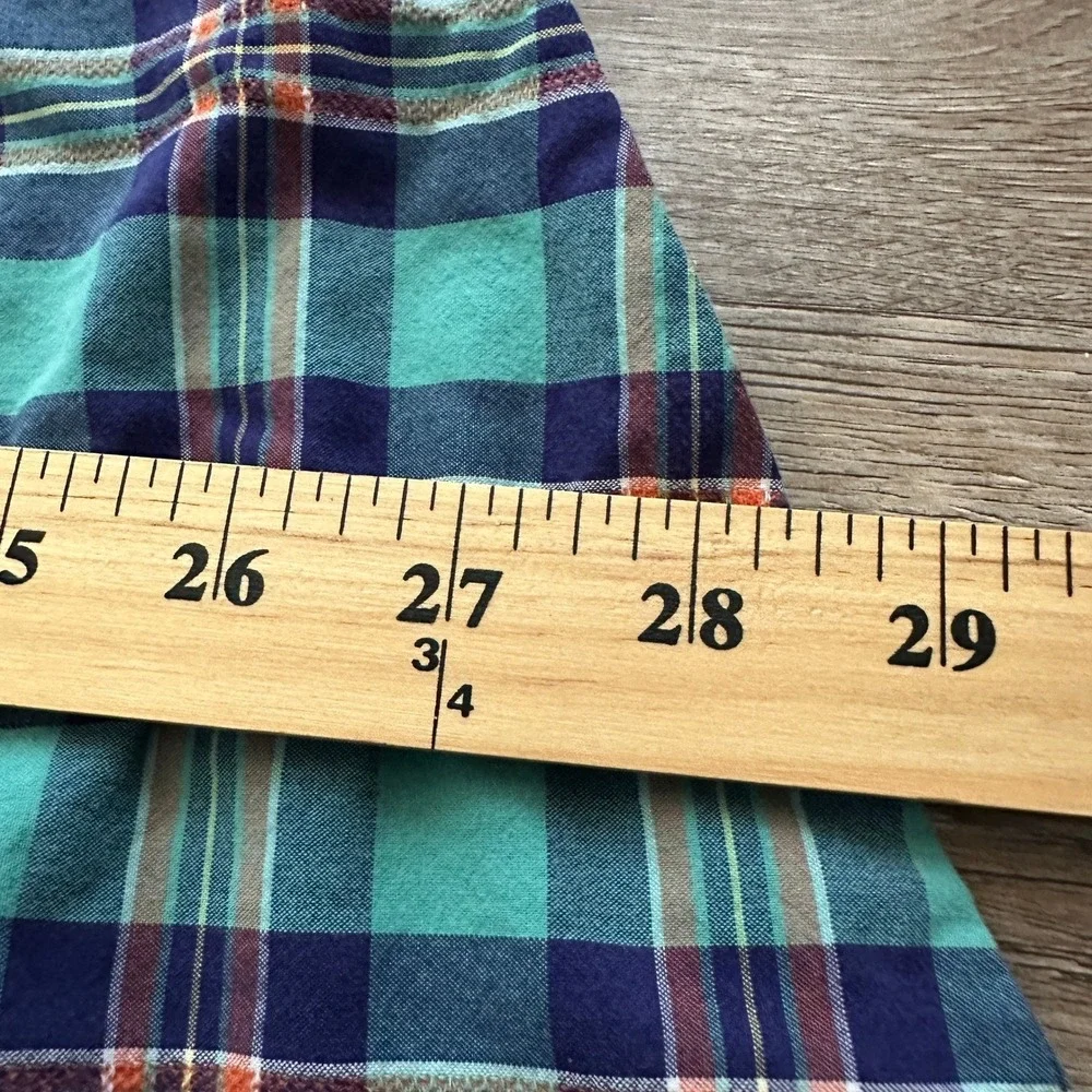 Polo Ralph Lauren Mens XL Plaid Button Down Shirt Teal Purple Long Sleeve Cotton